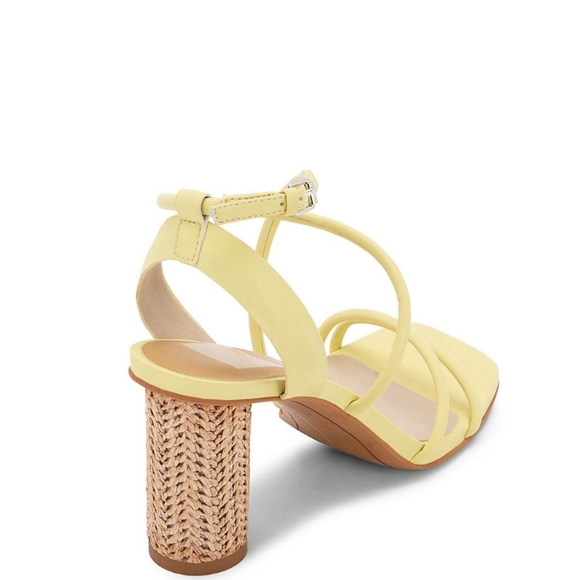 DOLCE VITA Block Heel Yellow Strappy Sandals NWT - Picture 3 of 5